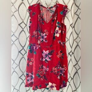 Old Navy Plus Size Summer Hawaiian Dress in a Floral Red Print Size 1X